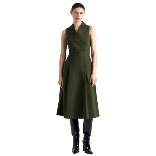 Cue Cotton Nylon Blazer Midi Dress